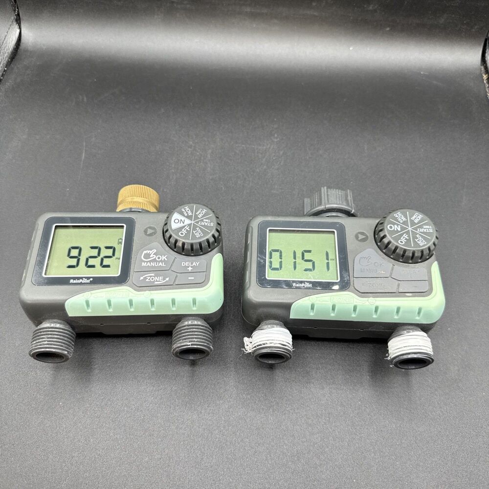 Lot Of 2 RainPoint 2 Zone Digital Water Timer ITV205 Water Saving ABS IP54 NH